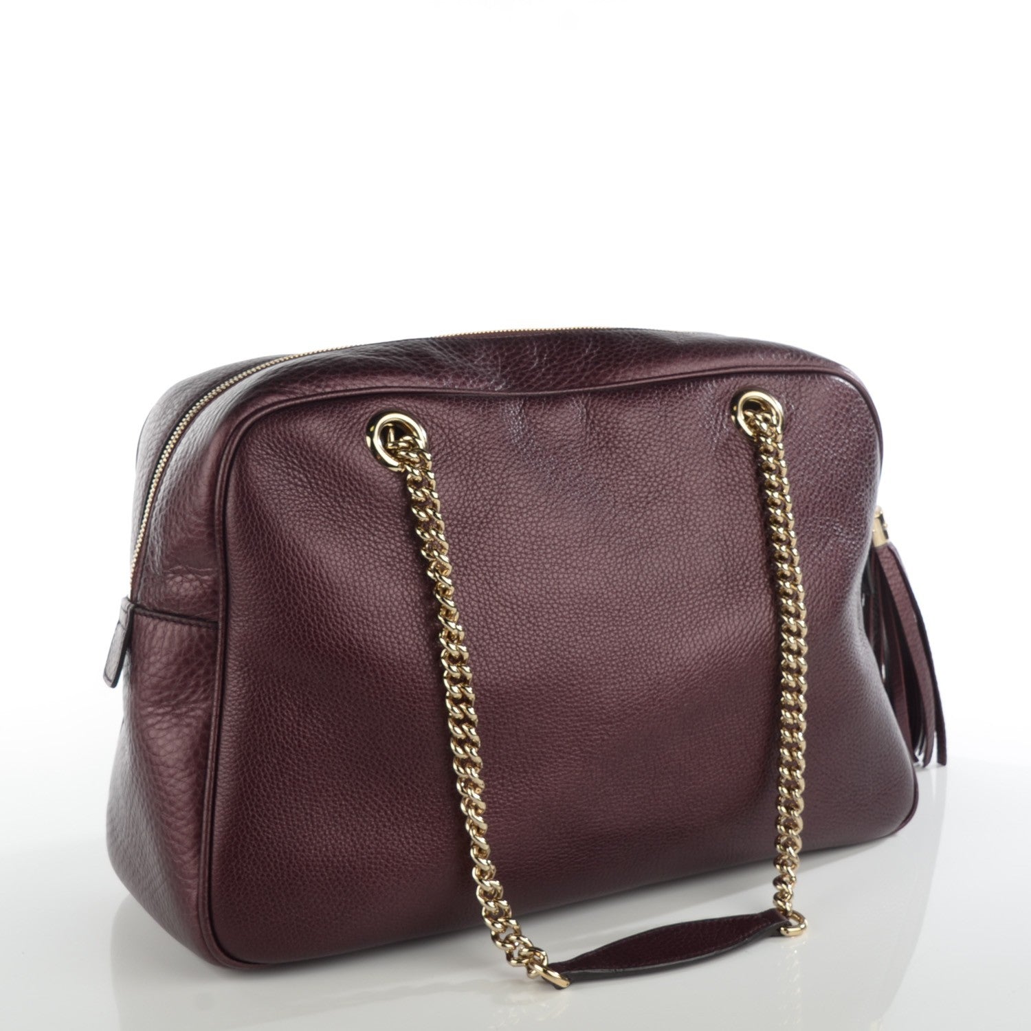 Gucci Metallic Cellarius Calfskin Medium Soho Bowler Classic Burgundy 3 of 7