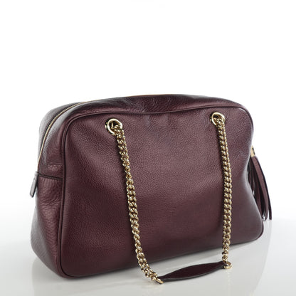 Gucci Metallic Cellarius Calfskin Medium Soho Bowler Classic Burgundy 3 of 7