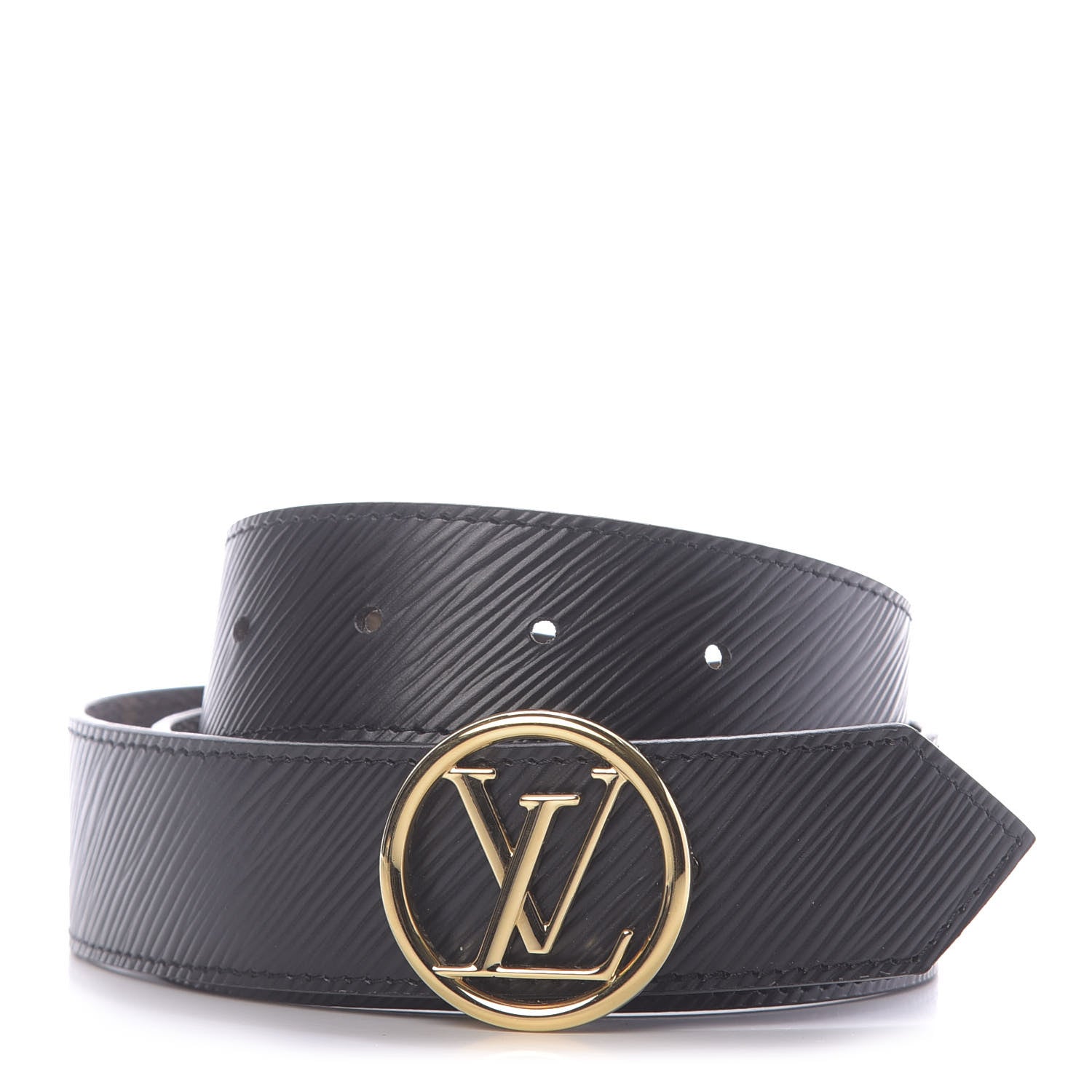 Louis Vuitton Monogram Epi 35mm LV Circle Reversible Belt 75 30 Black 1 of 6