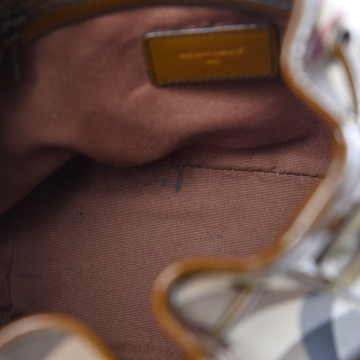 Burberry Patent Trim Nova Check Drawstring Bucket Bag Brown 9 of 23