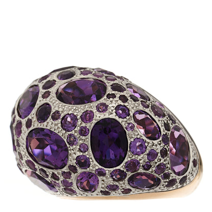 Pomellato 18K Rose Gold Sterling Silver Amethyst Tabou Ring 54 7 3 of 11