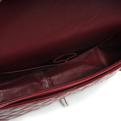 Chanel Patent Maxi Double Flap Dark Red 5 of 7