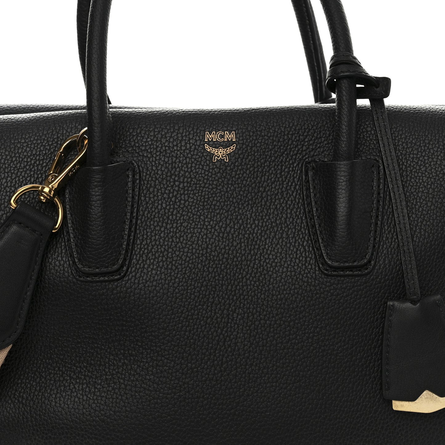Grained Calfskin Medium Milla Tote Black
