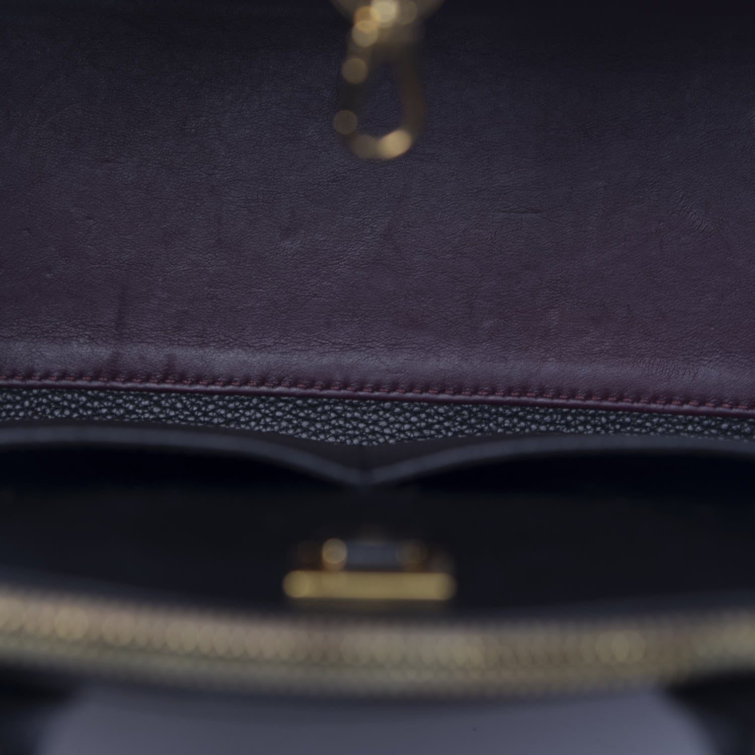 Louis Vuitton Calfskin City Steamer MM Burgundy Black 6 of 13