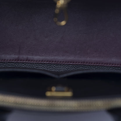 Louis Vuitton Calfskin City Steamer MM Burgundy Black 6 of 13
