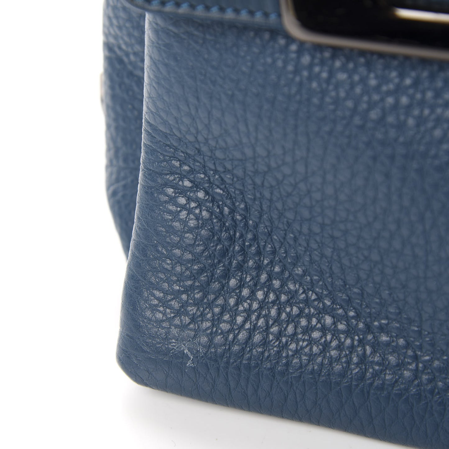 Grained Calfskin Passage Messenger Blue