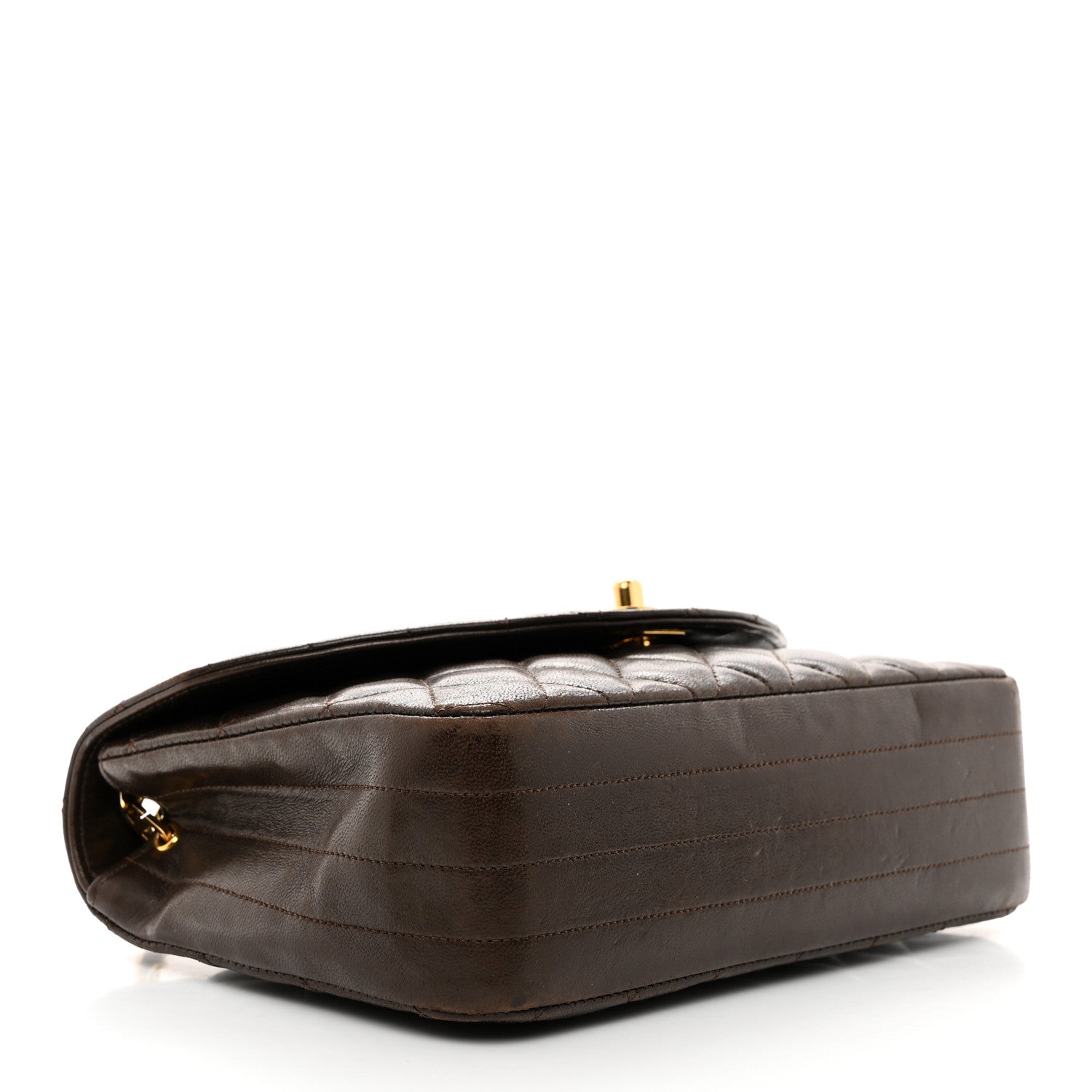 Chanel Lambskin Quilted Round Flap Brown 4 of 10