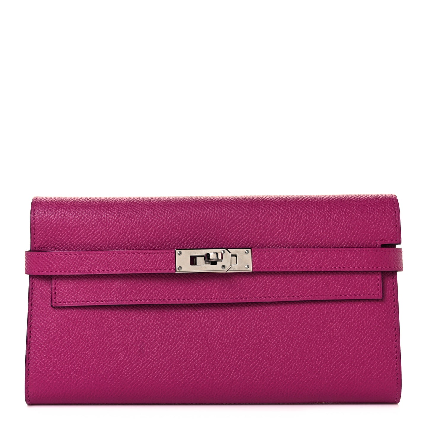 Epsom Kelly Longue Wallet Rose Pourpre