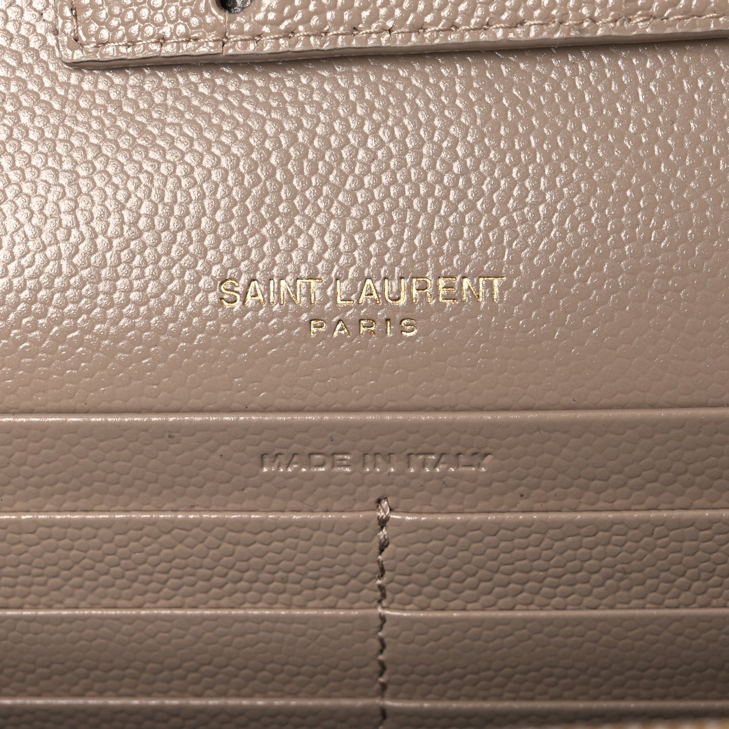 Grain De Poudre Matelasse Chevron Monogram Chain Wallet Dark Beige