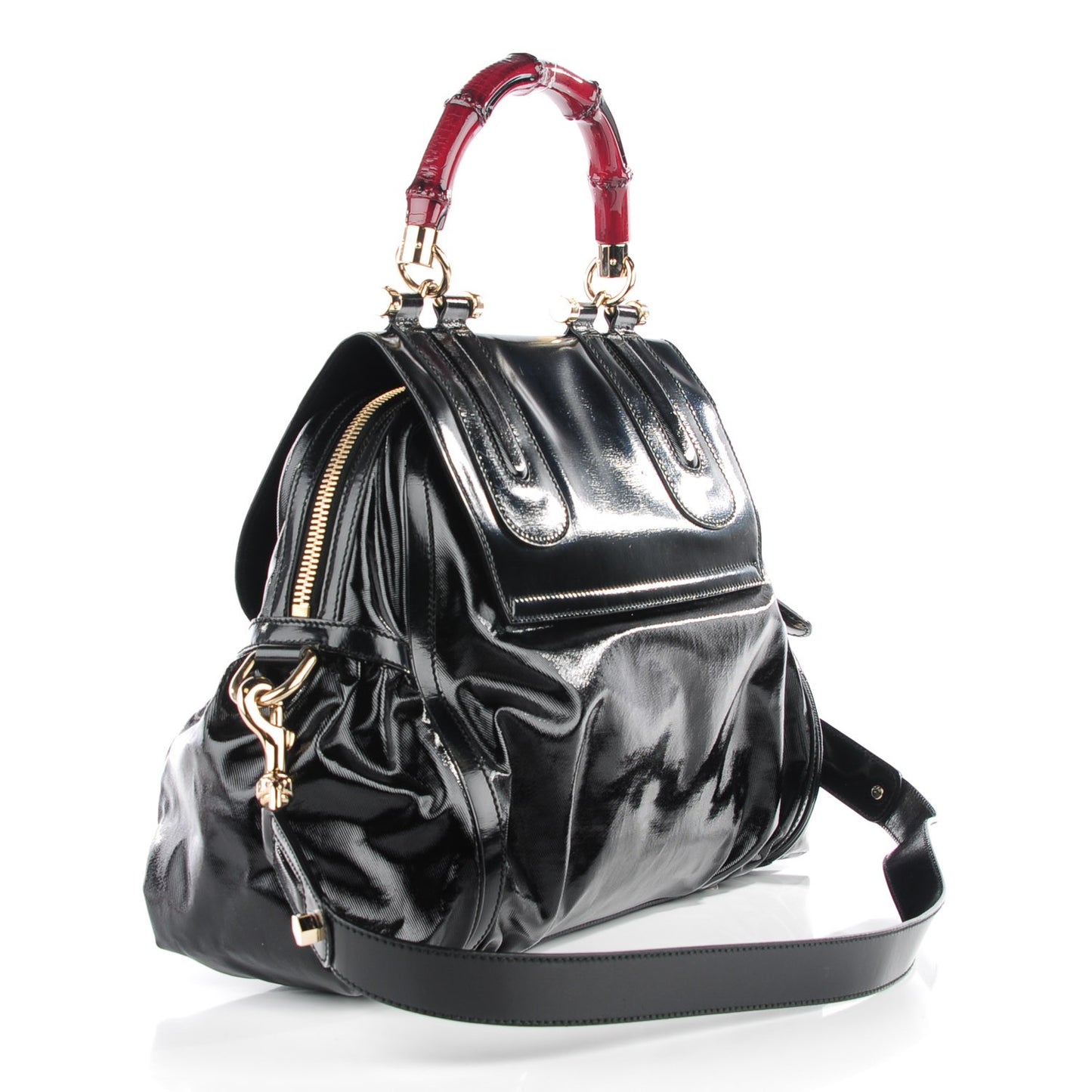 Dialux Pop Bamboo Handle Tote Black