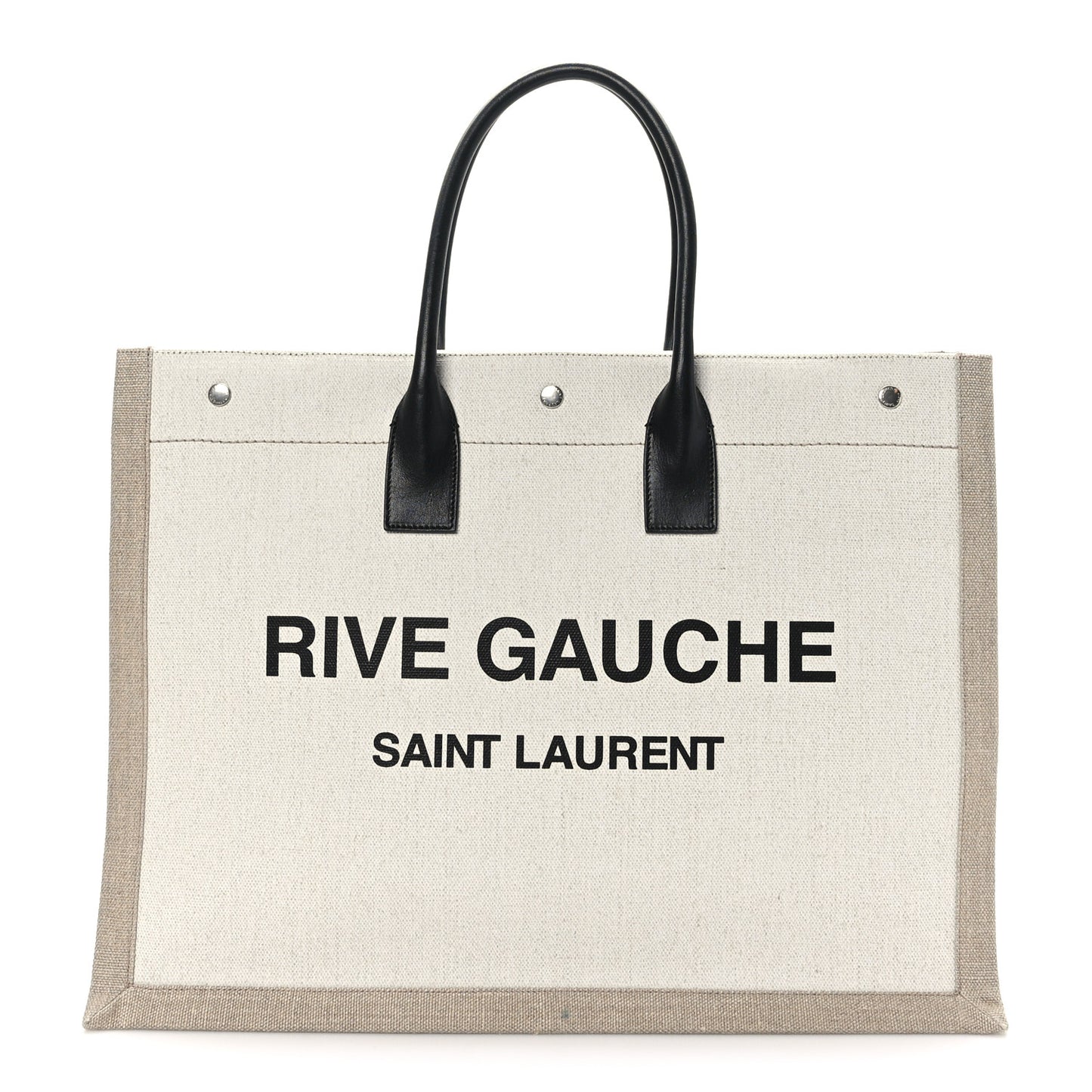 Linen Calfskin Rive Gauche Tote Optic White