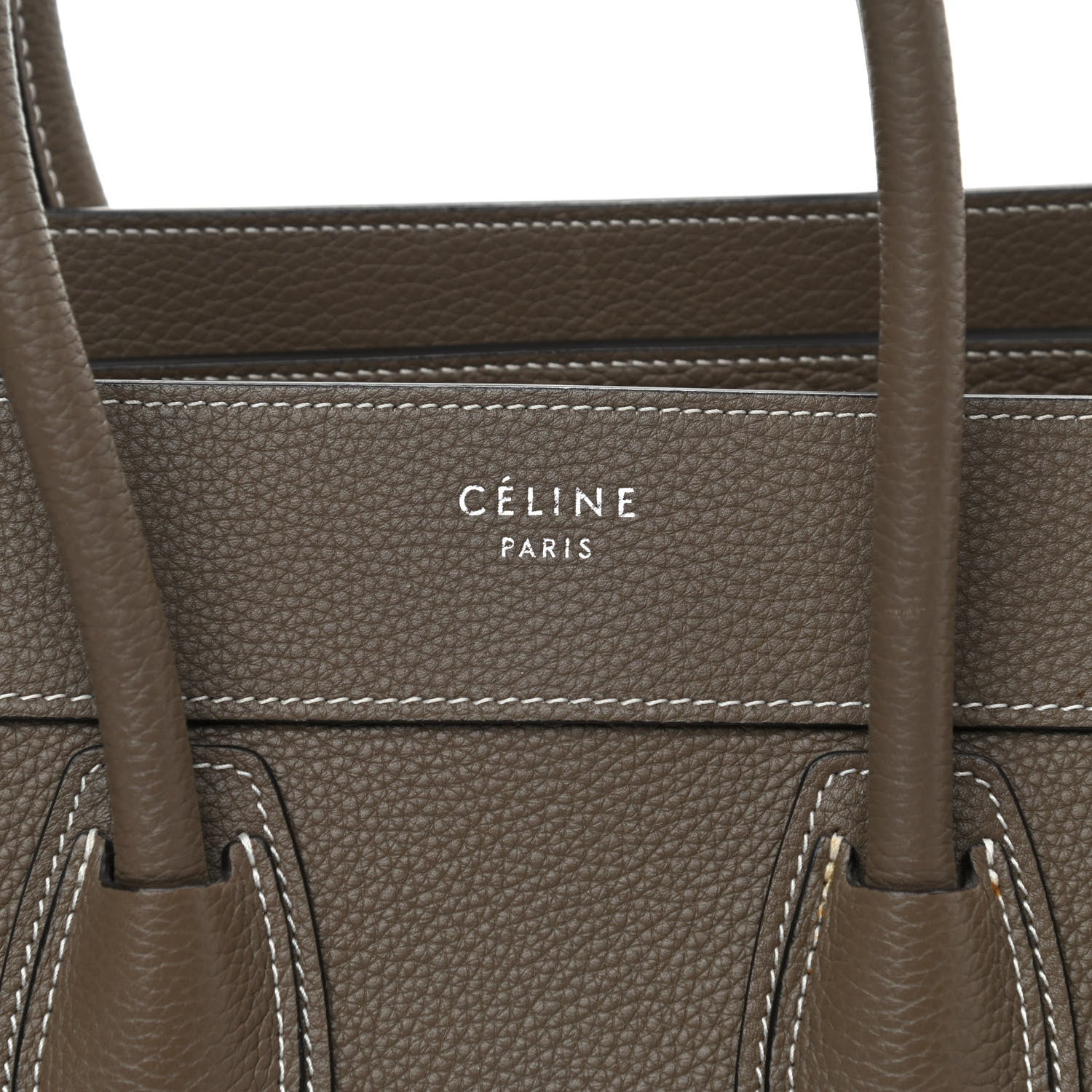 Celine Drummed Calfskin Micro Luggage Souris 7 of 9