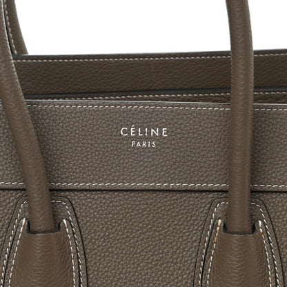 Celine Drummed Calfskin Micro Luggage Souris 7 of 9