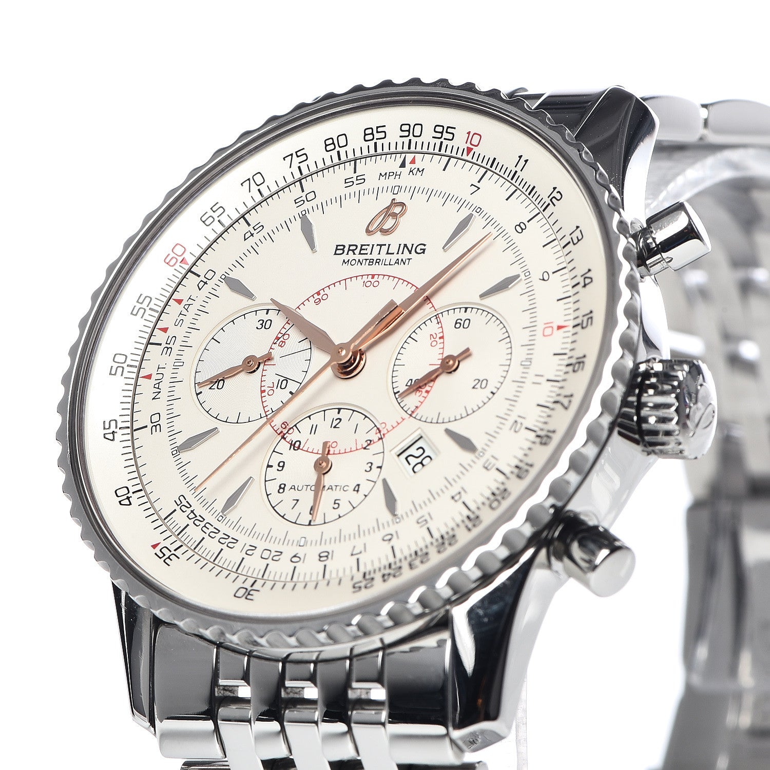 Breitling Stainless Steel 38mm Navitimer Montbrillant Chronograph Automatic Watch A41330 11 of 12