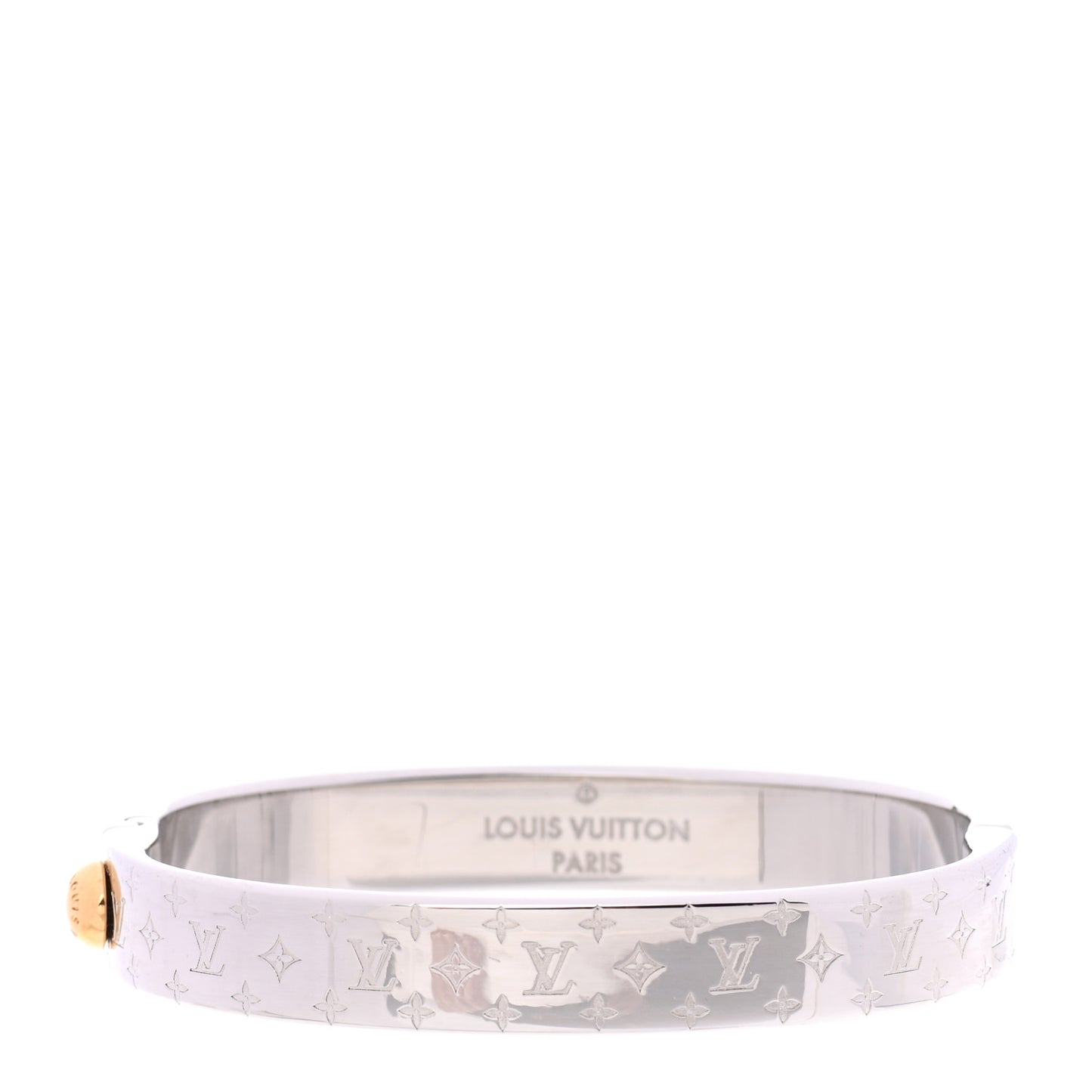 Brass Palladium Plated Nanogram Cuff M Silver