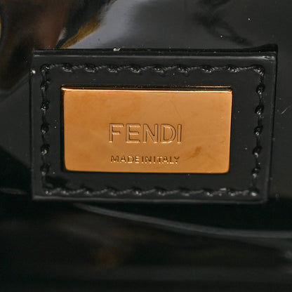 Fendi Vitello Vernice Mou Mini Peekaboo Iconic Satchel Black 6 of 10