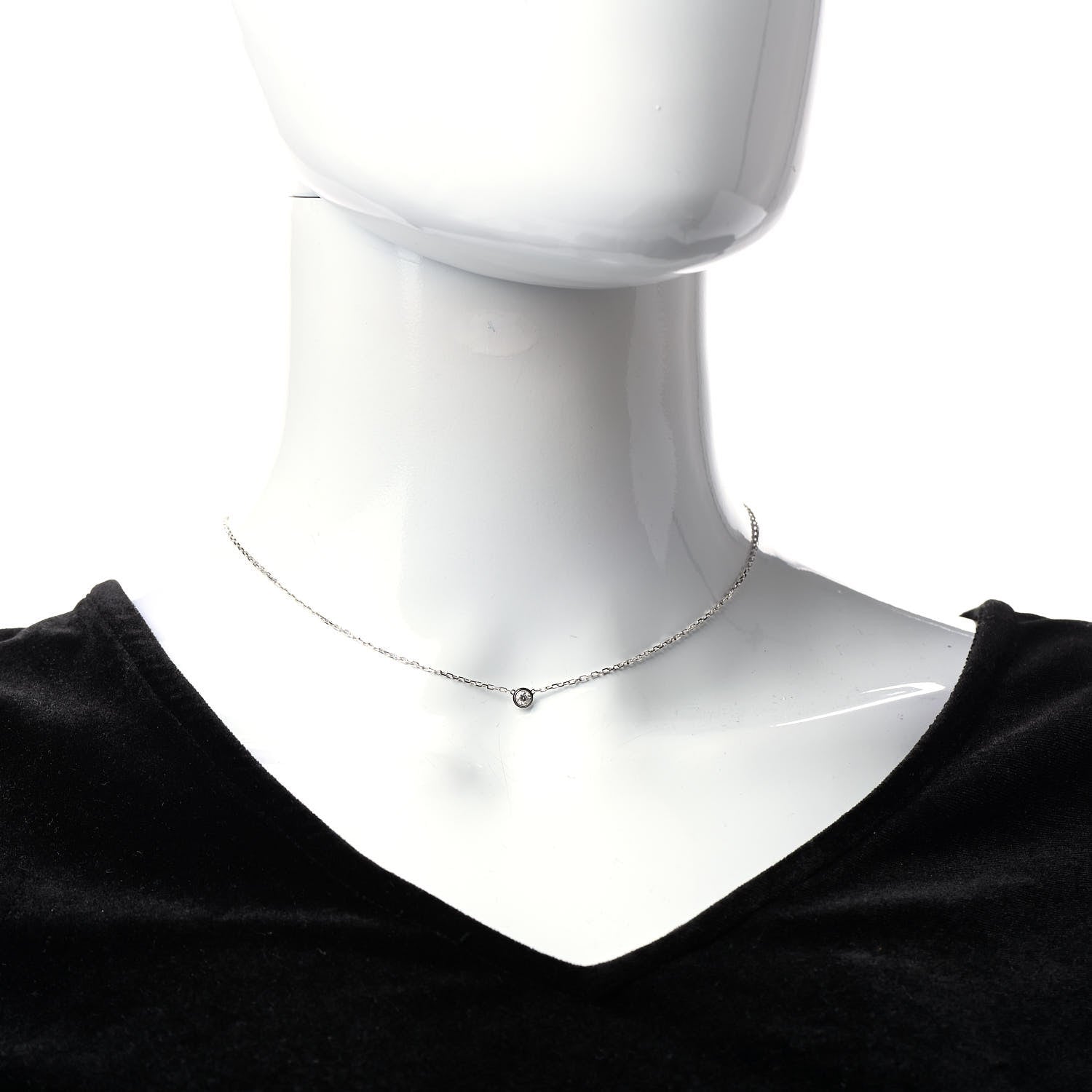 Cartier 18K White Gold Diamond SM D'Amour Pendant Necklace 2 of 6