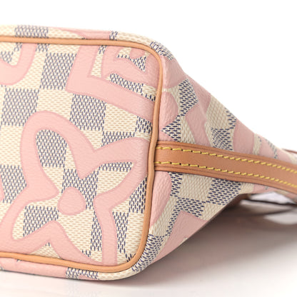 Louis Vuitton Damier Azur Tahitienne Nano Noe Rose Ballerine 6 of 10