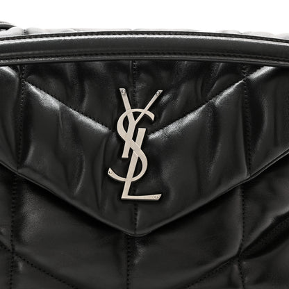 Saint Laurent Lambskin Quilted Small Loulou Puffer Monogram Chain Satchel Black 9 of 11