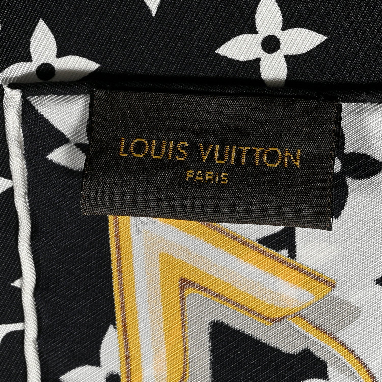 Louis Vuitton Silk Monogram Confidential Square Scarf Black 3 of 3