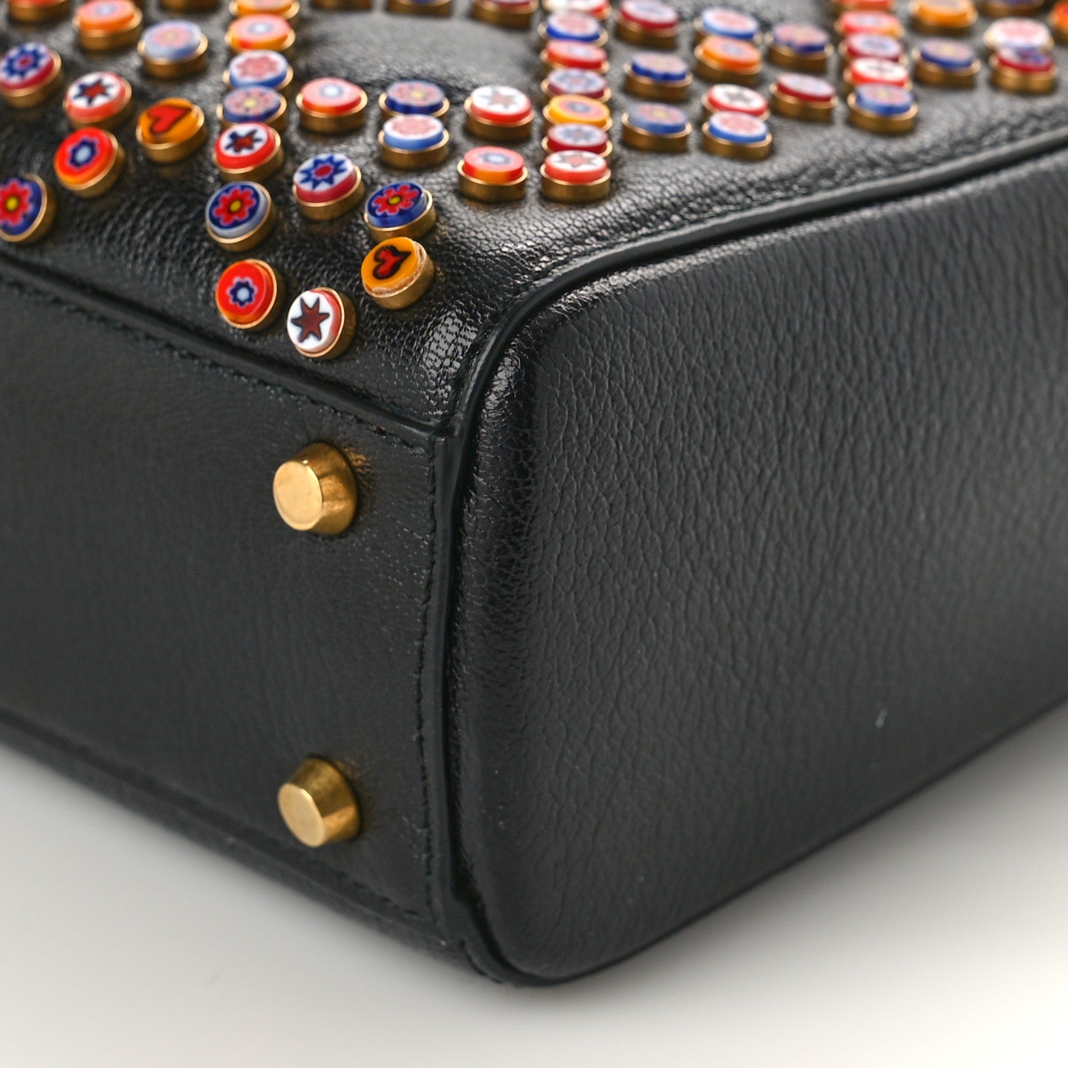 Christian Dior Grained Calfskin Cannage Beaded Mini Lady Dior Black Multicolor 7 of 7