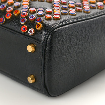 Christian Dior Grained Calfskin Cannage Beaded Mini Lady Dior Black Multicolor 7 of 7