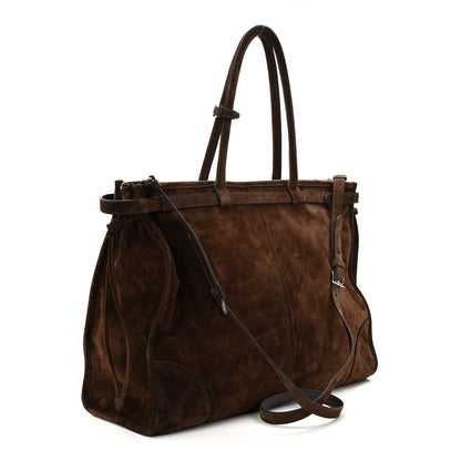 Prada Suede Bonnie Tote Cocoa Brown 3 of 9