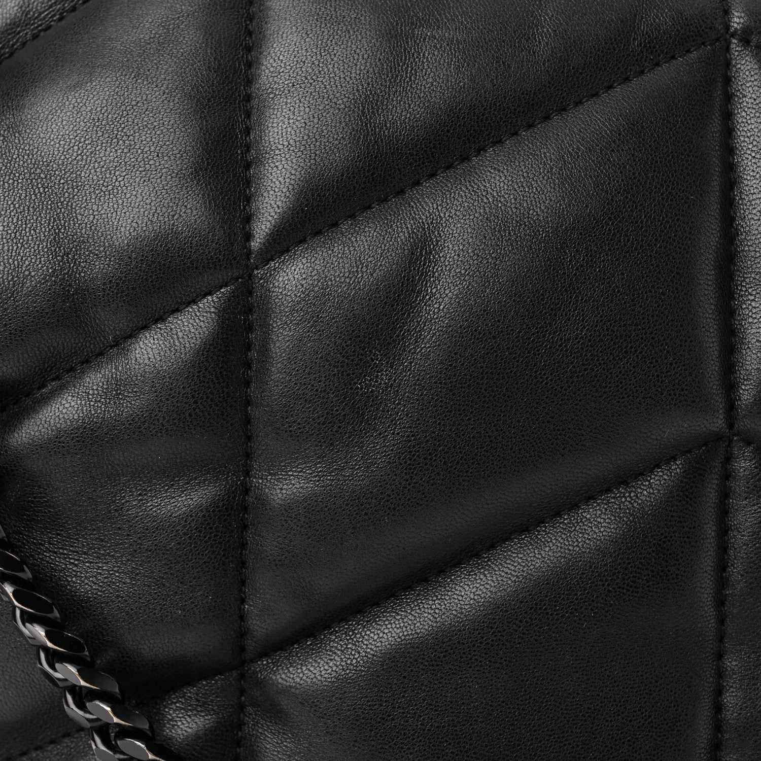 Saint Laurent Lambskin Quilted Monogram Monochrome Medium Loulou Puffer Chain Satchel Black 12 of 12