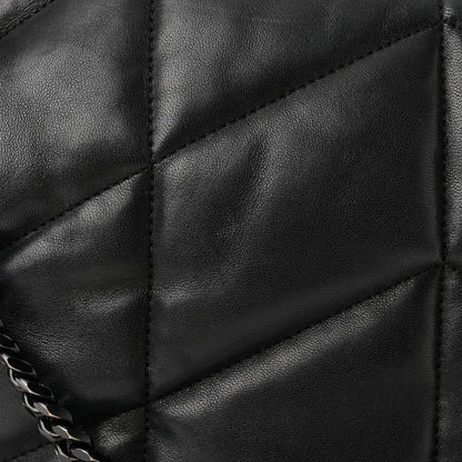 Saint Laurent Lambskin Quilted Monogram Monochrome Medium Loulou Puffer Chain Satchel Black 12 of 12