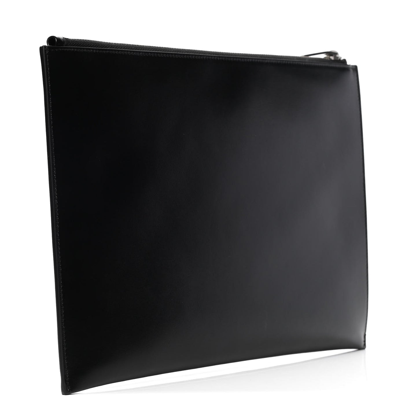 Calfskin Logo Zipped Tablet Pouch Black