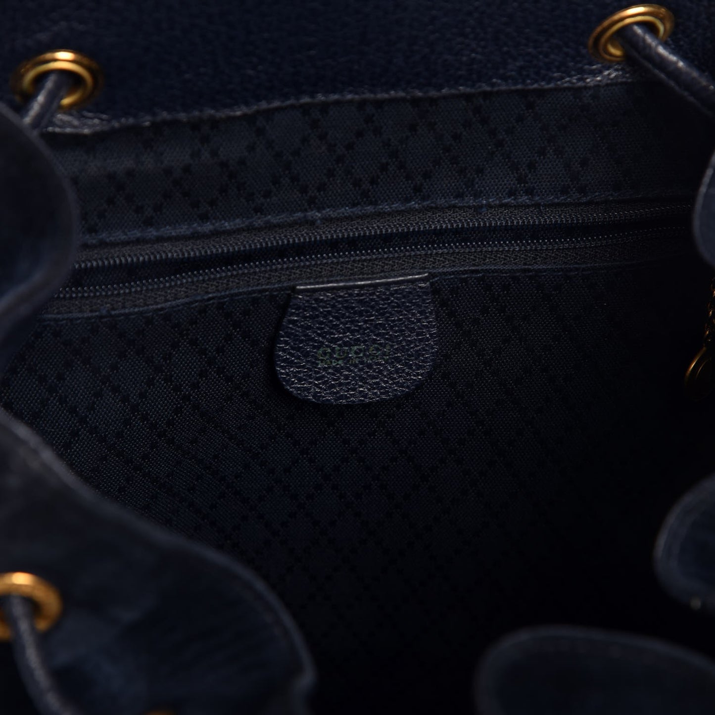 Suede Bamboo Backpack Navy Blue