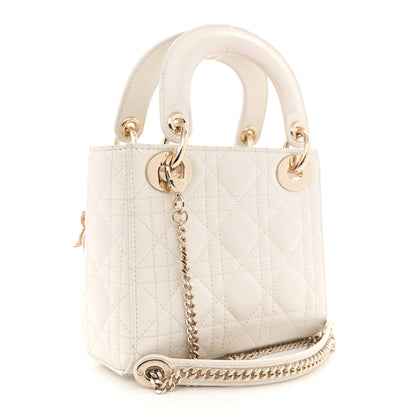 Christian Dior Lambskin Cannage Mini Lady Dior Latte 3 of 11