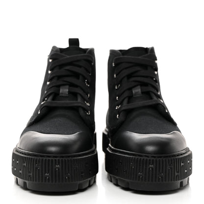Hermes Canvas Calfskin Itineraire Ankle Boot 37 Black 2 of 7