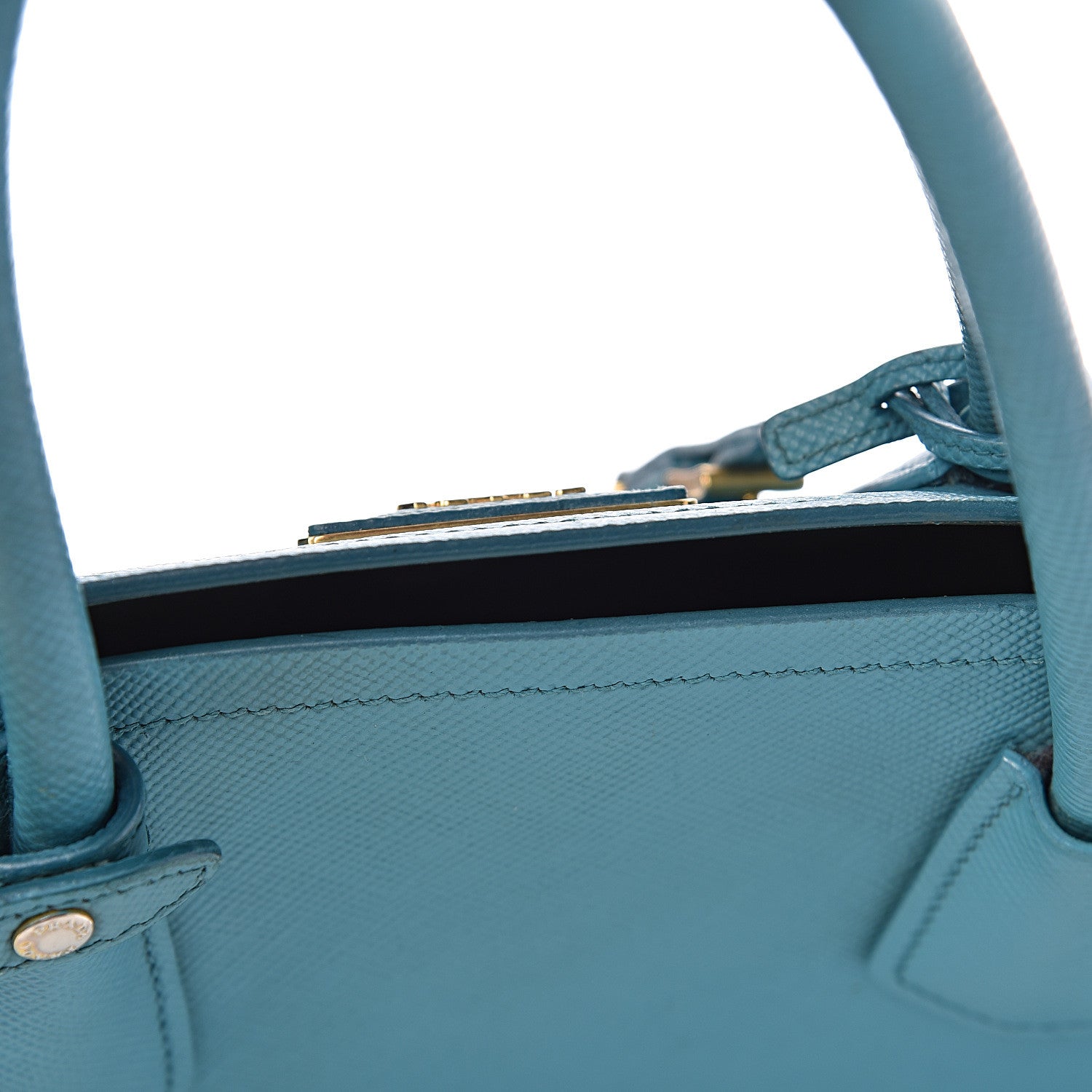 Prada Saffiano Cuir Small Double Bag Turchese 20 of 31
