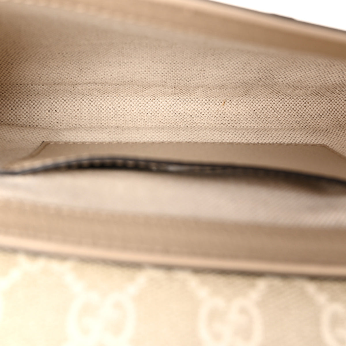 GG Supreme Monogram Textured Dollar Calfskin Web Mini Ophidia Envelope Shoulder Bag Beige Mystic White Oatmeal