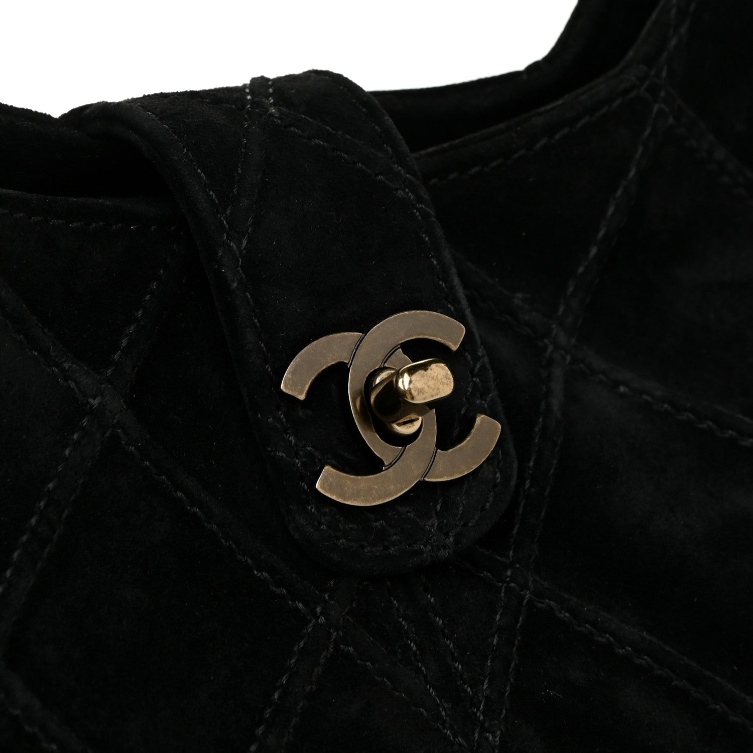 Chanel Suede Stitched Hobo Black 19 of 19