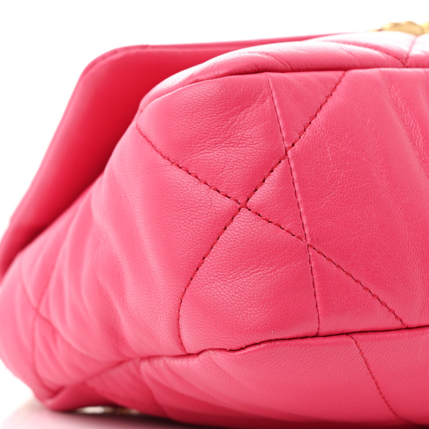 Chanel Goatskin Quilted Medium Chanel 19 Flap Dark Pink 9 of 10
