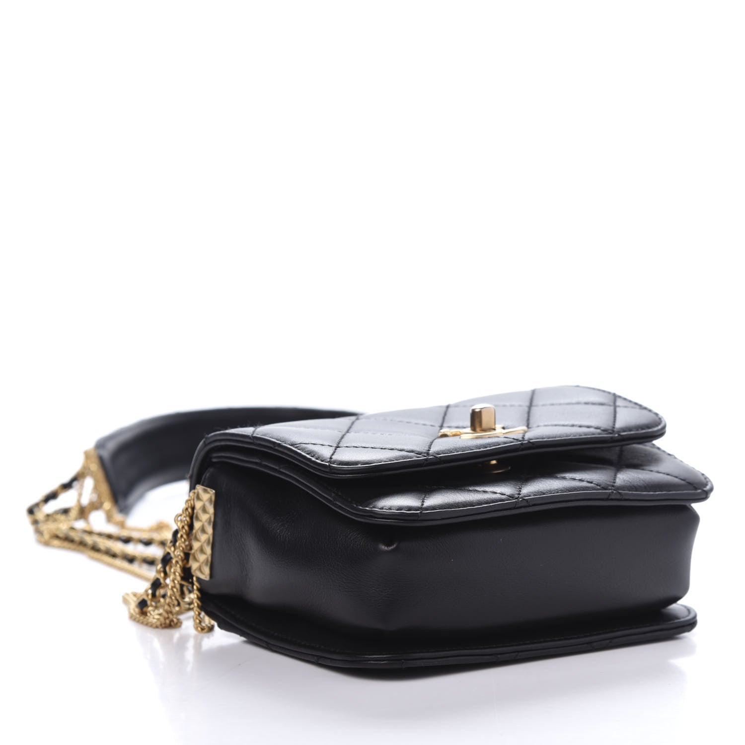 Chanel Lambskin Quilted Small Multiple Chain Flap Black 4 of 11