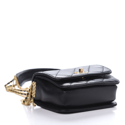 Chanel Lambskin Quilted Small Multiple Chain Flap Black 4 of 11