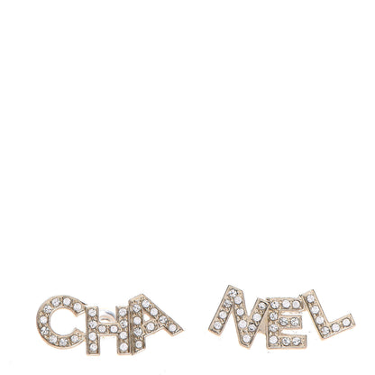 Chanel Crystal Pearl Signature Stud Earrings Gold 1 of 5