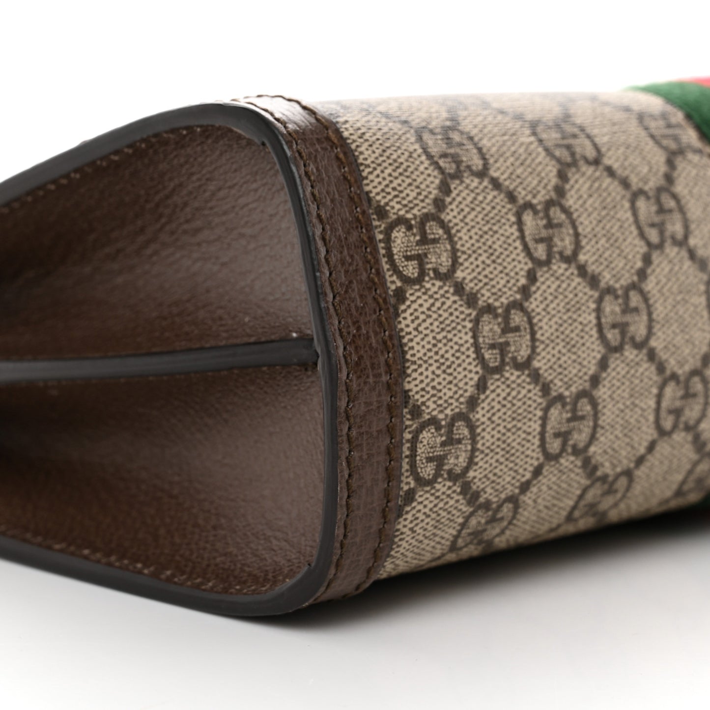 GG Supreme Monogram Web Small Ophidia Chain Shoulder Bag Brown