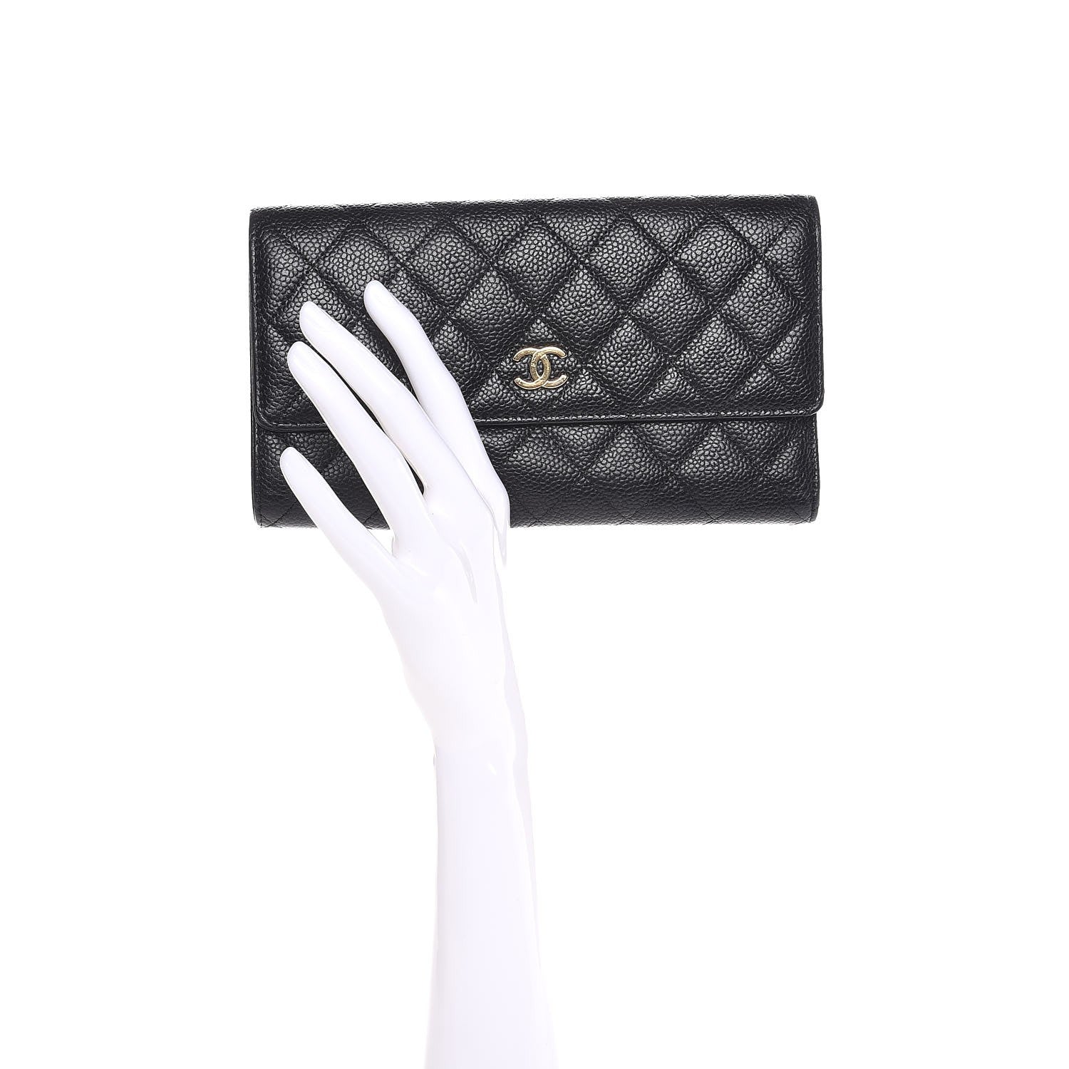Chanel Caviar Quilted Flap Wallet Black 2 of 8