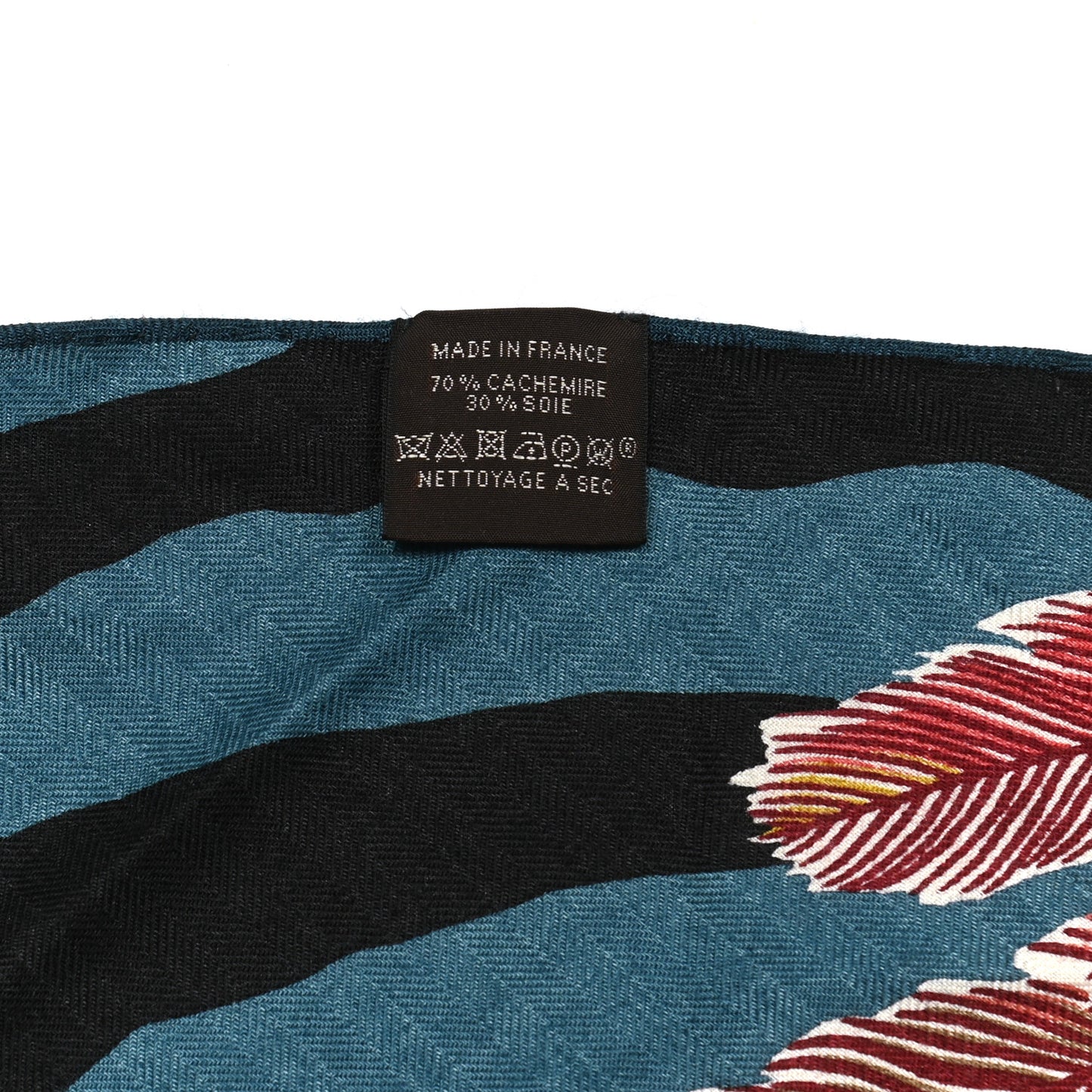 Cashmere Zebra Pegasus Pointe Triangle Scarf Bleu Bordeaux Beige