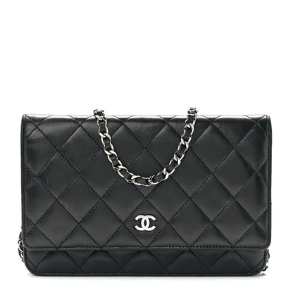 Chanel Lambskin Quilted Wallet On Chain WOC Black 1 of 12