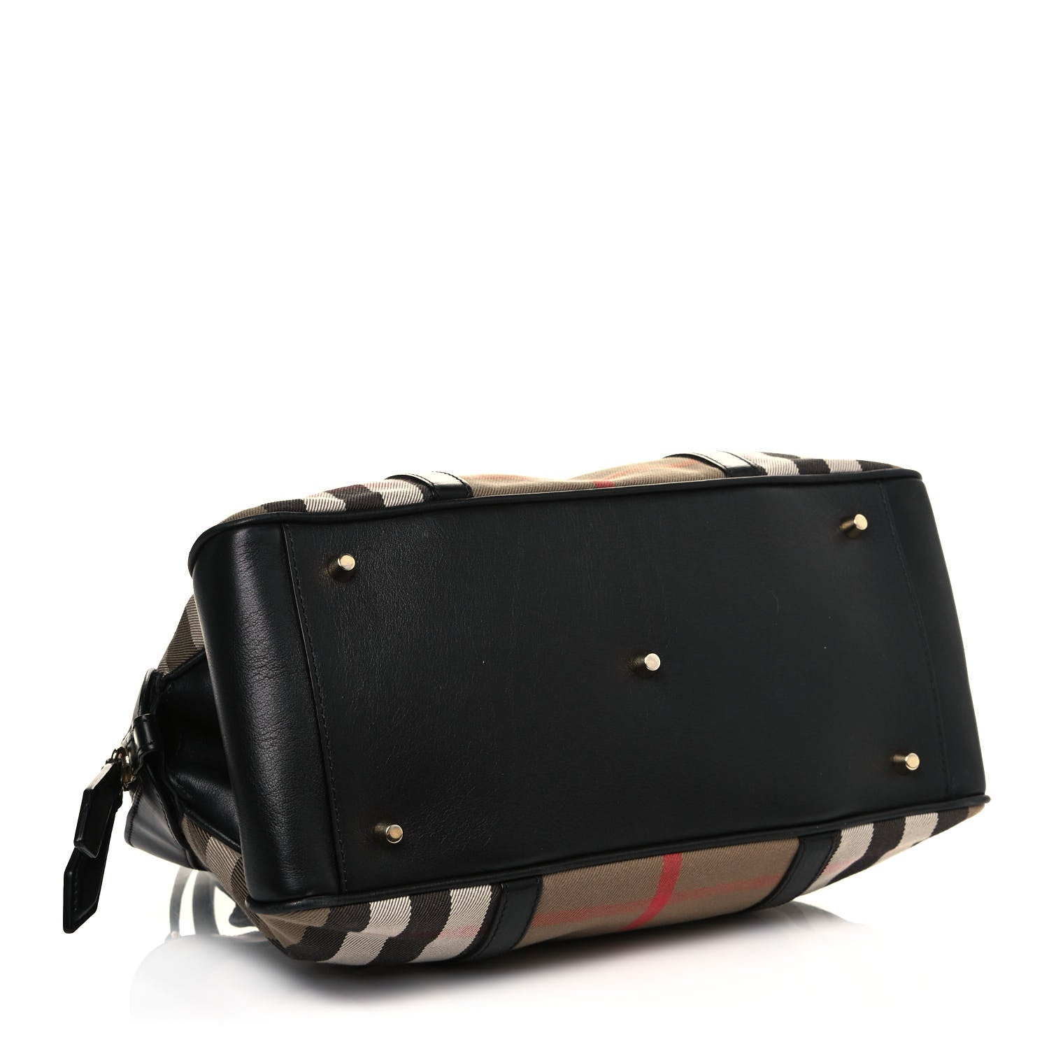 Burberry Derby Calfskin House Check Milverton Satchel Black 4 of 14