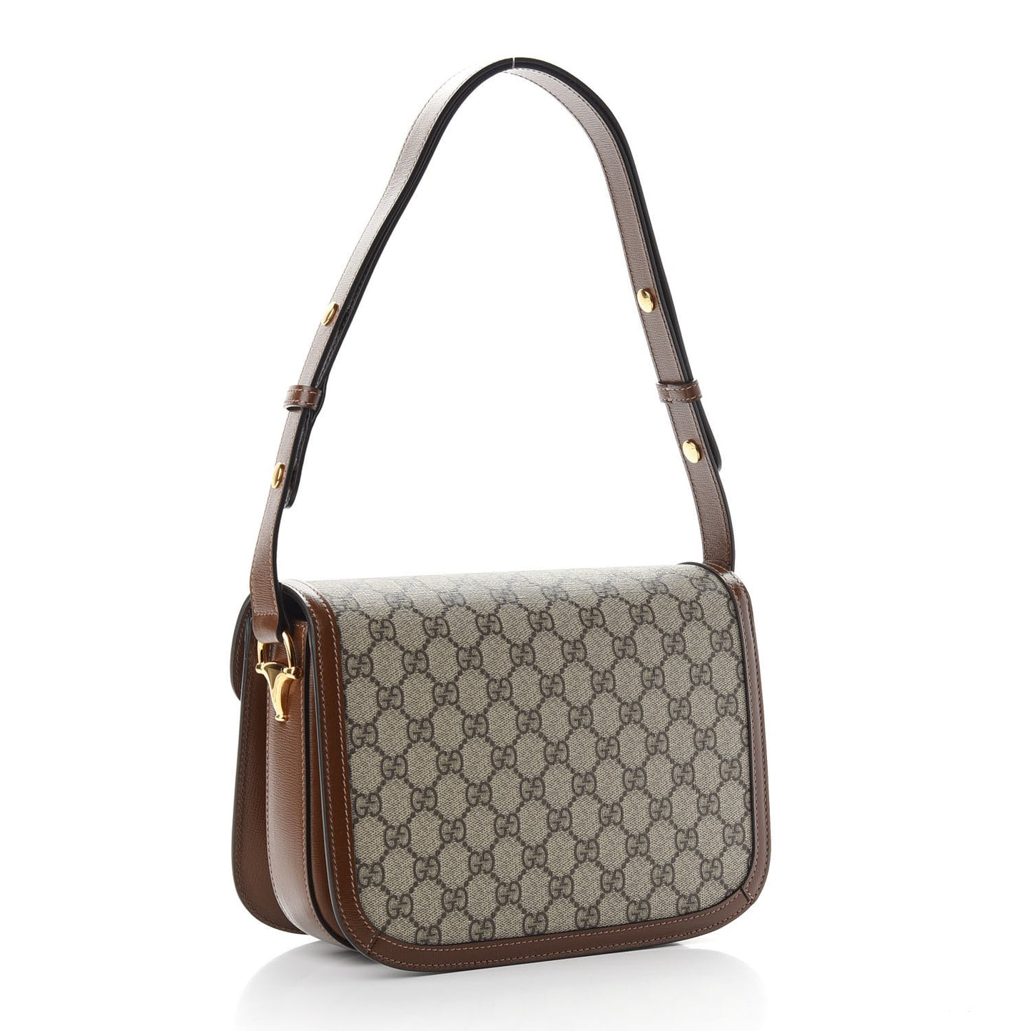 GG Supreme Monogram Horsebit 1955 Shoulder Bag Beige Brown Sugar