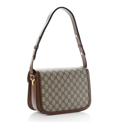 Gucci GG Supreme Monogram Horsebit 1955 Shoulder Bag Beige Brown Sugar 3 of 9