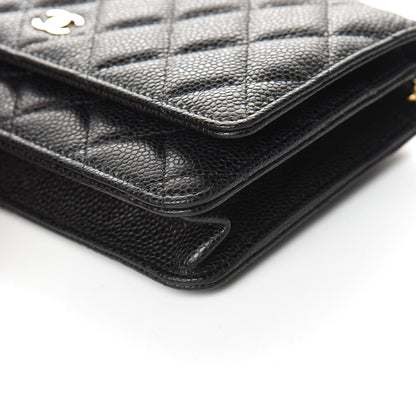 Chanel Caviar Quilted Wallet On Chain WOC Black 10 of 11