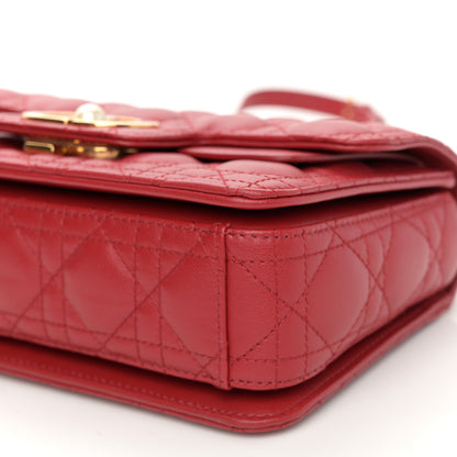 Christian Dior Lambskin Cannage Small Jolie Top Handle Bag Cherry Red 10 of 10