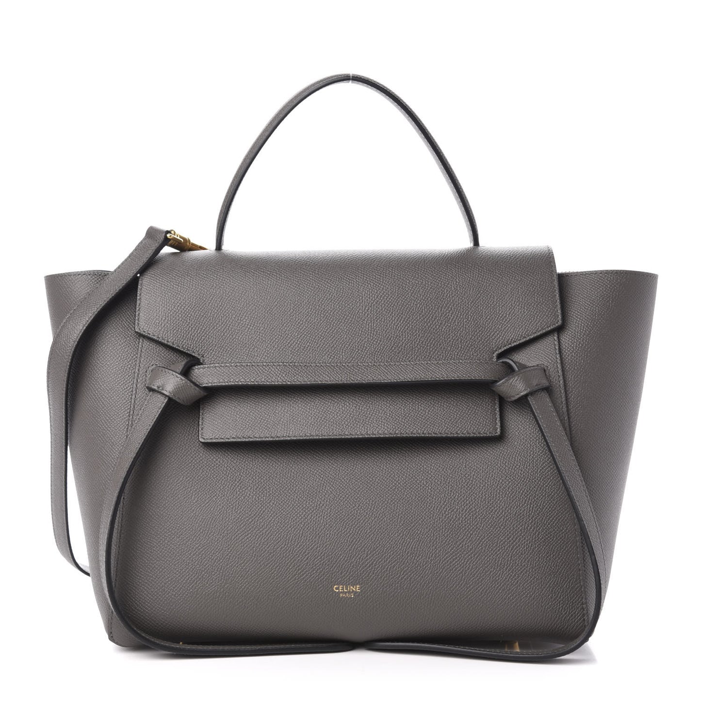 Grained Calfskin Mini Belt Bag Grey